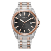 Citizen Eco Drive Peyten Two Tone Watch Brown Dial BM7536-53X